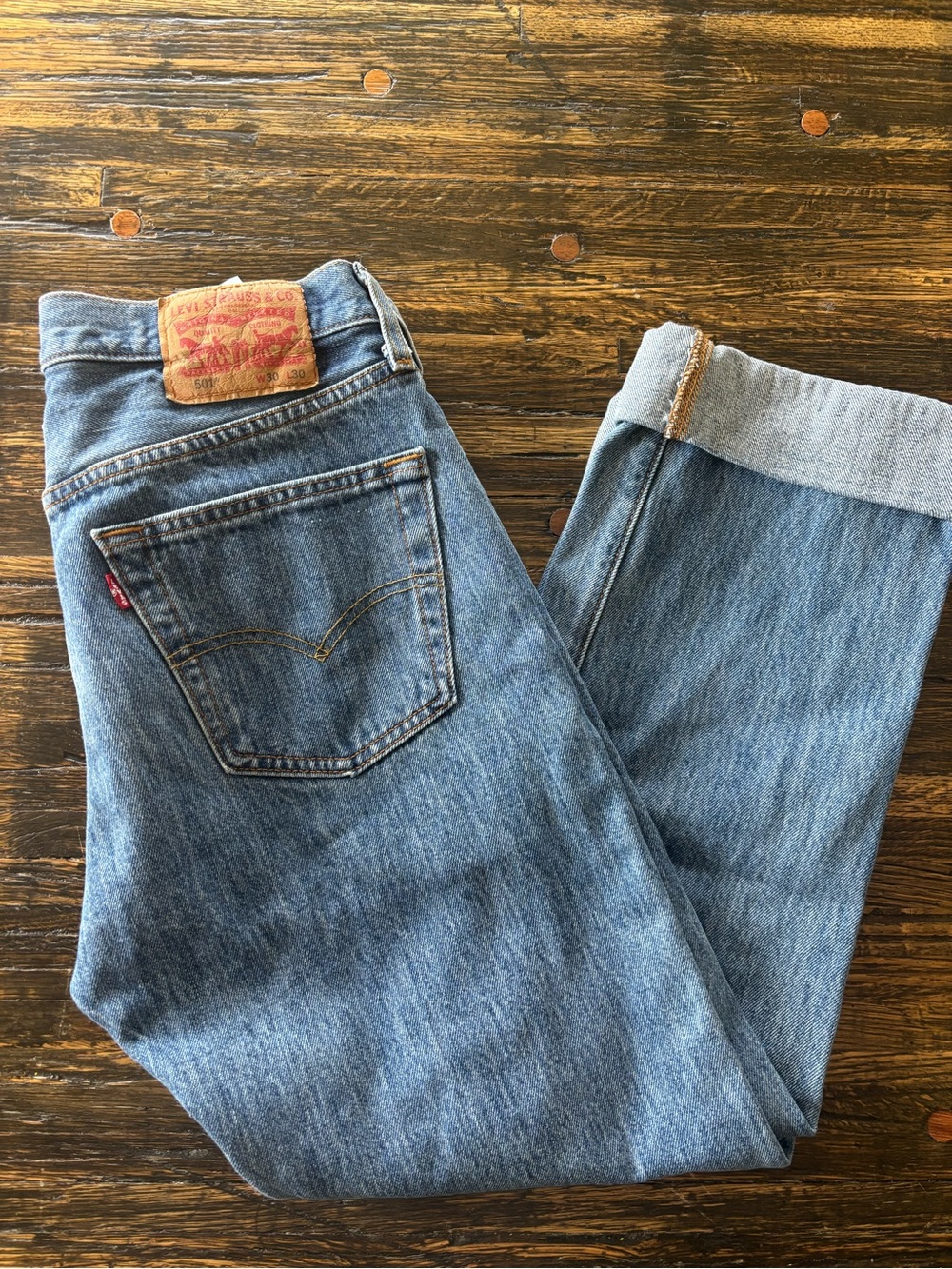 Levi's 501 Blue Denim Jeans - Classic Straight Fit